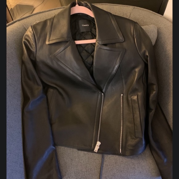 Theory Slim Moto Jacket in Leather NWT size 2 - Picture 2 of 3